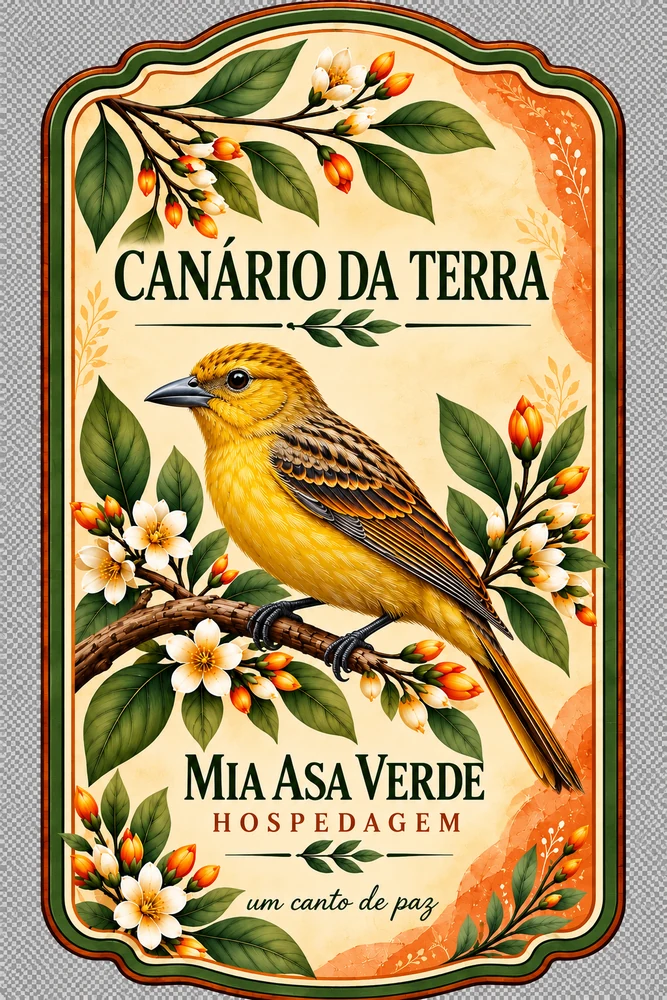 Placa da Suíte Canário da Mia Asa Verde