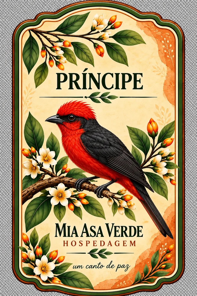Placa da Suíte Príncipe da Mia Asa Verde